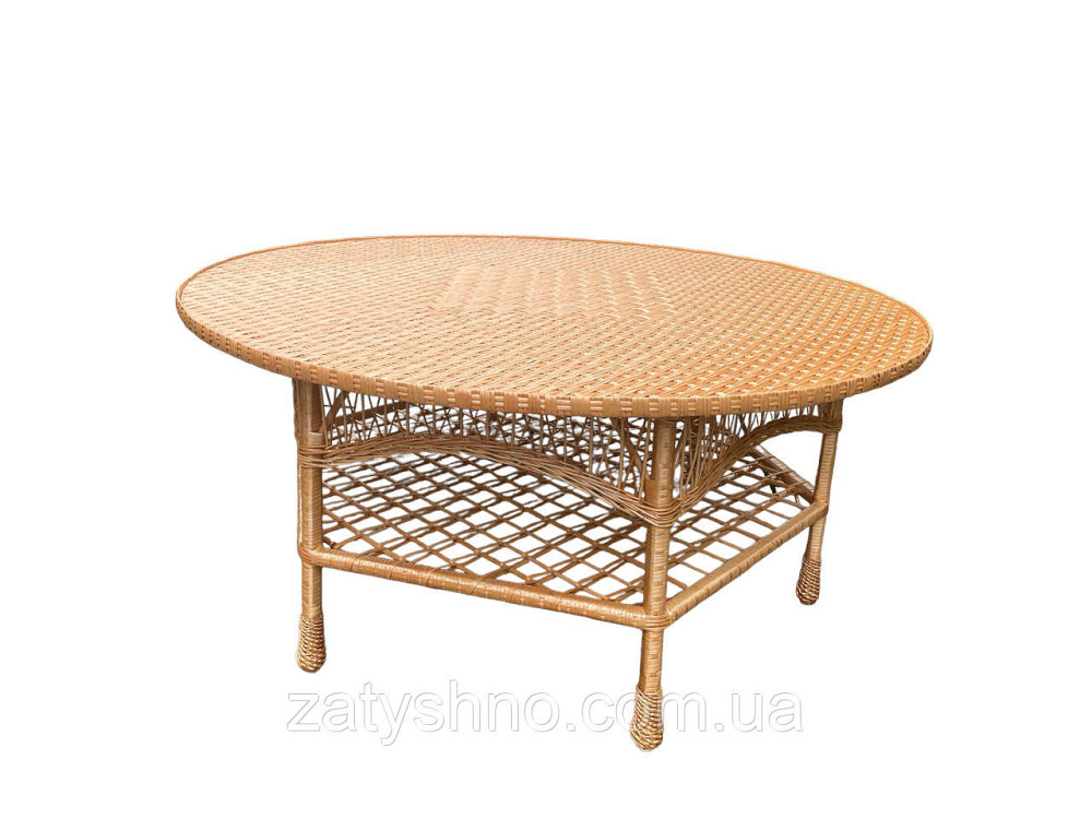 Стіл плетений круглий великий із лози Київ - фото 3