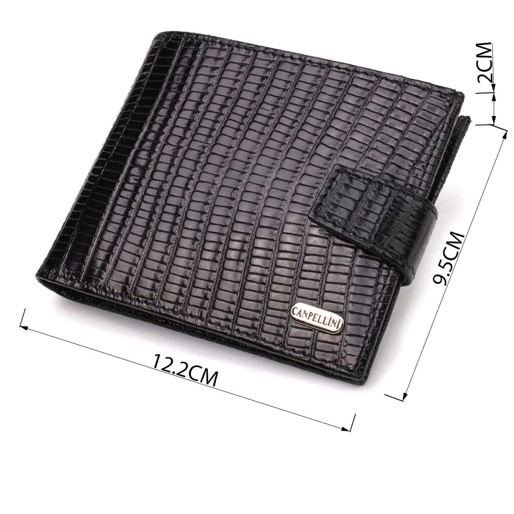 Интересный мужской бумажник из натуральной фактурной кожи CANPELLINI 21789 Черный Киев - изображение 3