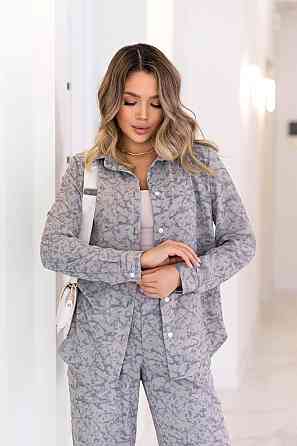 Жіночий легкий прогулянковий костюм: сорочка та штани американський креп Сірий, 46/48 Одеса