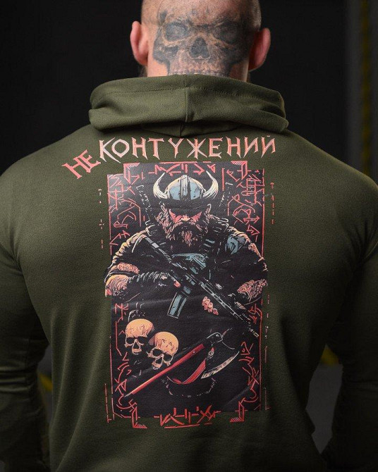 Худи maklin Не контуженый олива  НП4895 Одесса - изображение 2