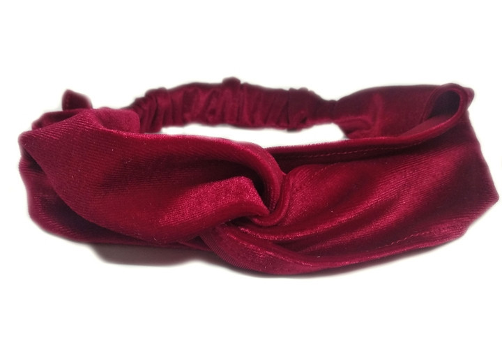 Пов'язка для волосся велюрова червона Київ - фото 1