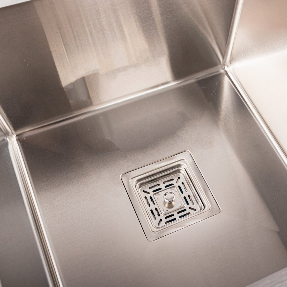 PLATINUM Кухонна мийка Platinum Handmade HDB 780х430х230 на дві чаші (квадратний сифон,3.0/1.0) Коломыя - изображение 4