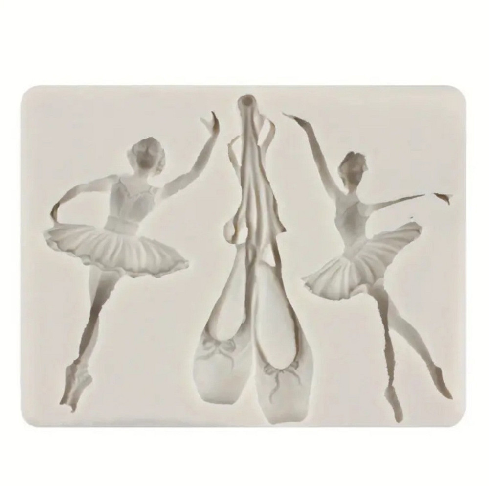 Молд силиконовый Балерины и пуанты 104 на 81 мм серый Киев - изображение 1