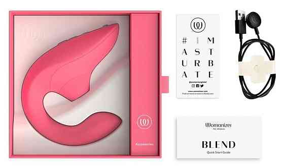 Вагінально-кліторальний стимулятор Womanizer Blend Vibrant Rose, вібрація + вакуум, 2 мотори Sex Aura Київ
