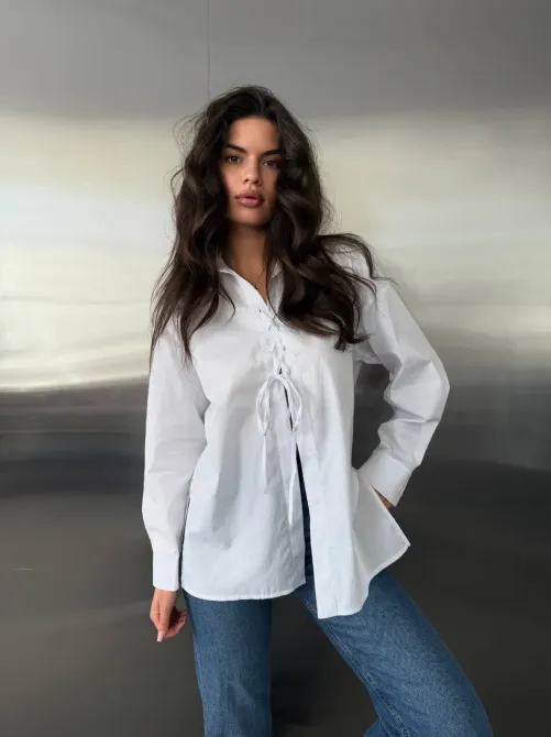 Жіноча сорочка oversize з преміум котону Туреччина — чорний, барбі, молоко Одеса - фото 16