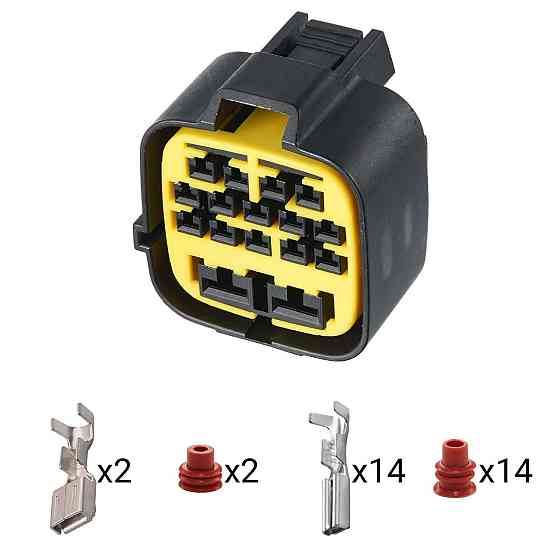 Електричний з'єднувач, 16-контактний, Мото, Чорний, Пластик, Київ