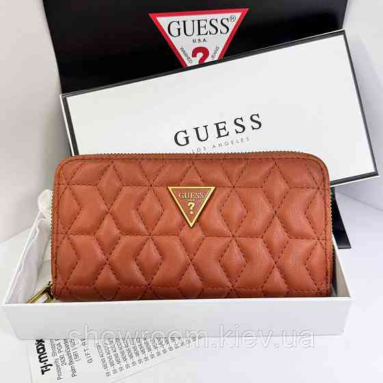 Жіночий гаманець на змійці Guess (7870) коричневий Київ