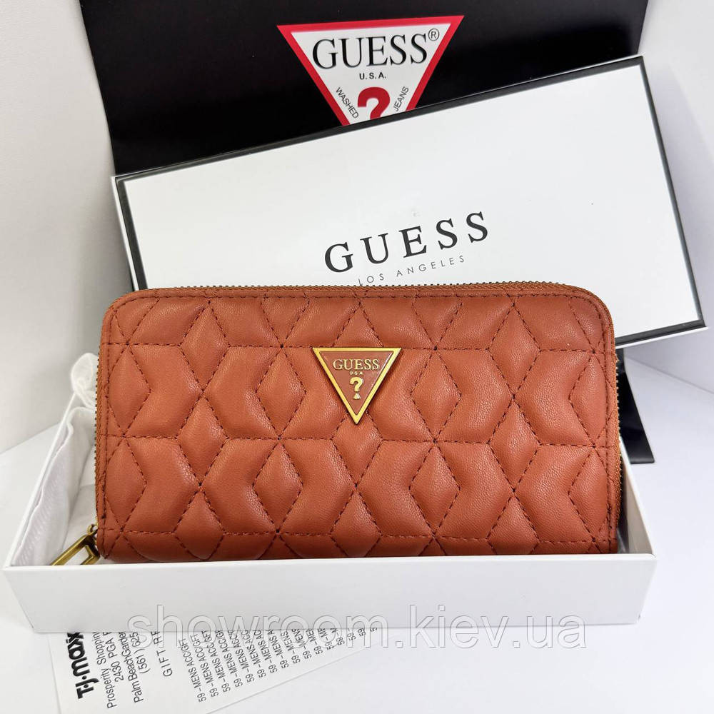 Жіночий гаманець на змійці Guess (7870) коричневий Київ - фото 3