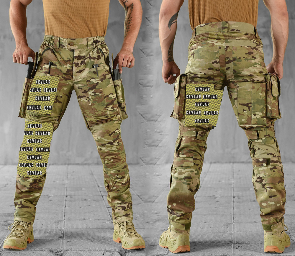 Тактические штаны c кевларовыми вставками мультикам M 48 Одесса - изображение 3