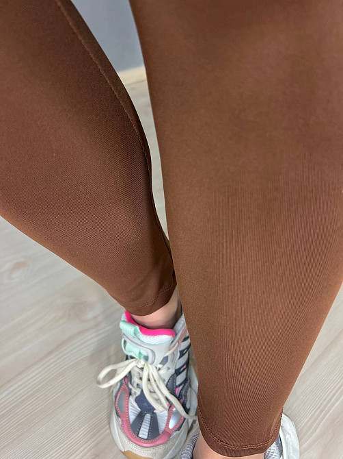Лосины женские Oysho 101 NanoFit с широким поясом тонкие коричневые, коричневый, L Киев - изображение 13