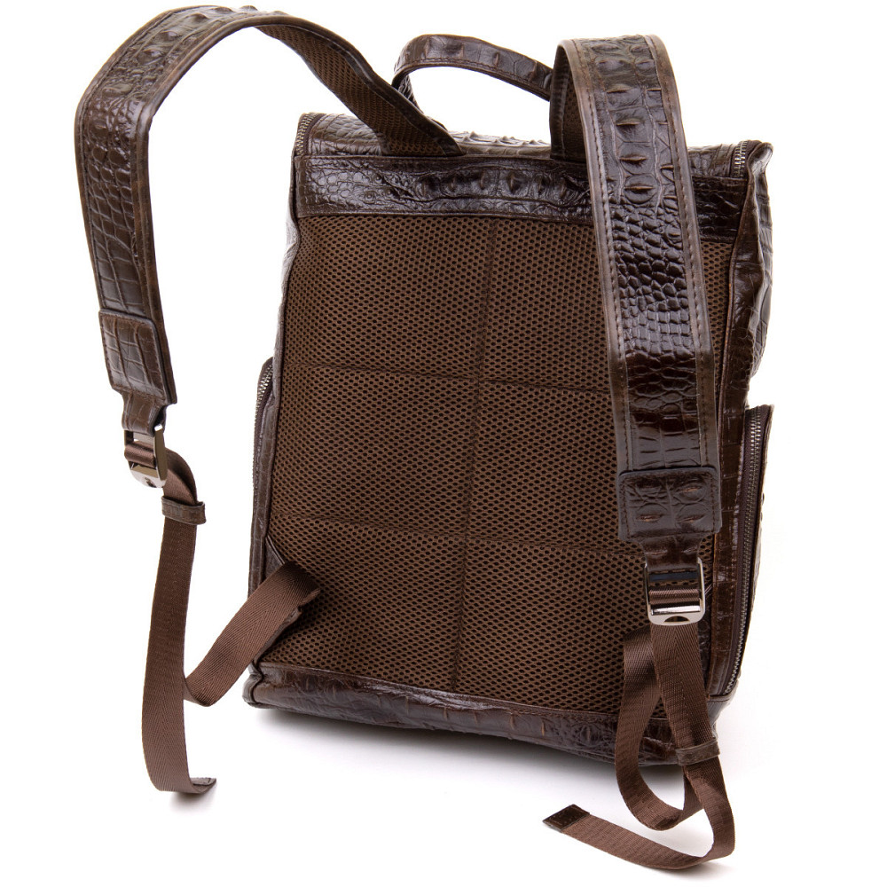 Рюкзак під рептилію шкіряний Vintage 20430 Коричневий Київ - фото 2
