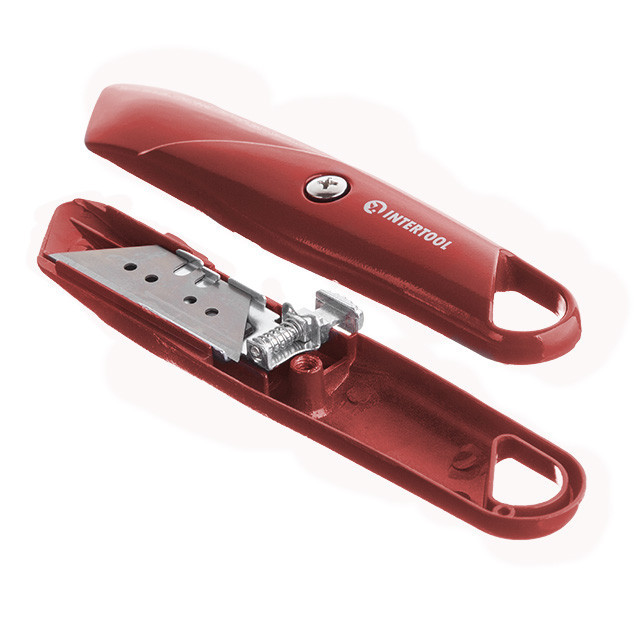 Ніж трапецієподібний, 60×19 мм, з висувним лезом, металевий корпус INTERTOOL HT-0505 Киев - изображение 4