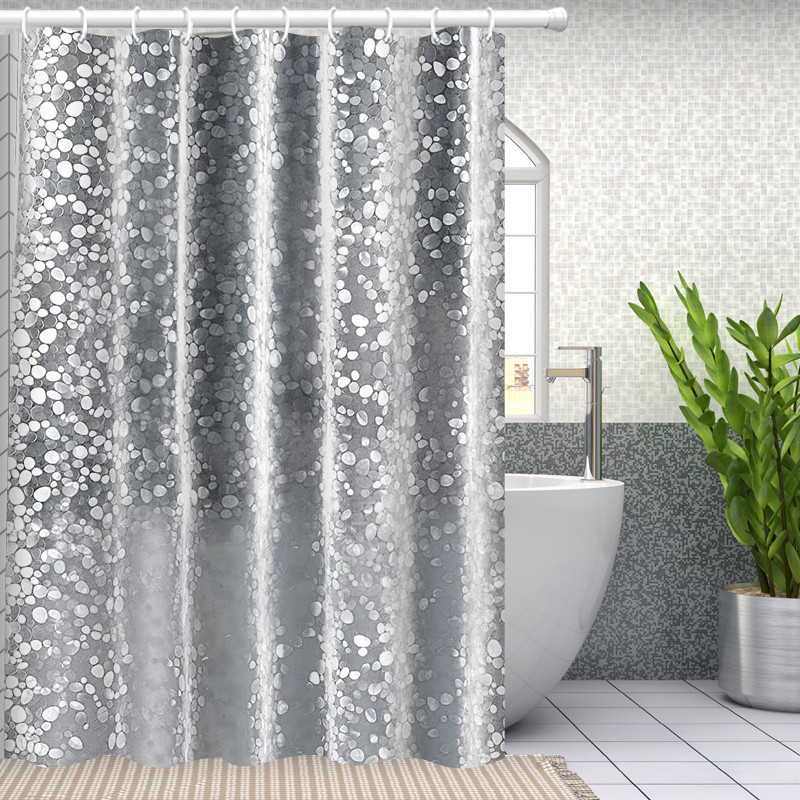 Шторка для ванной комнаты Bathlux 180 x 180 люкс качество с водоотталкивающим покрытием, Прозрачная с узором Каменец-Подольский - изображение 2