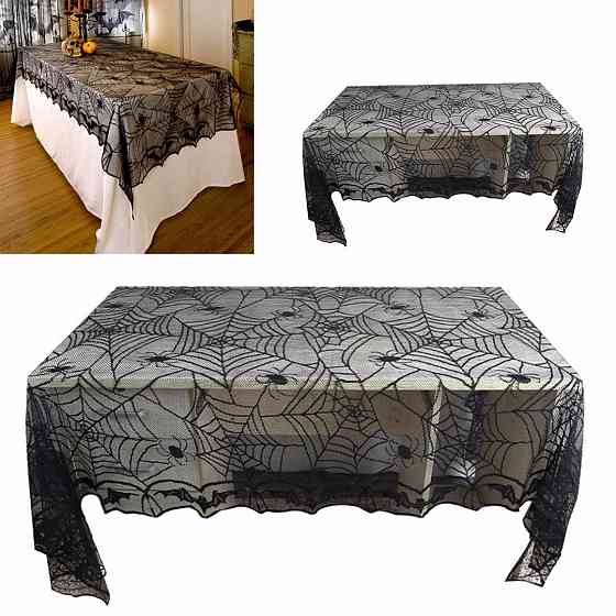 Скатерть на Хэллоуин 244 на 122 см черный Киев