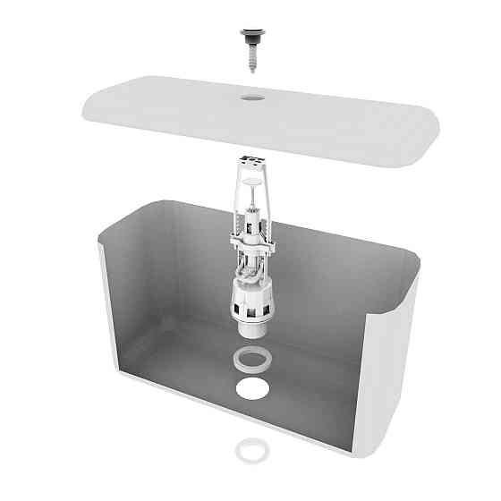 Сливной клапан бачка унитазу OPTIMUM с одним режимом слива (хромированная кнопка) OPTI 0410 (000031458) Киев