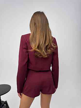 Женский классический трендовый костюм двойка мадонна + подкладка Марсал, 44 Одесса