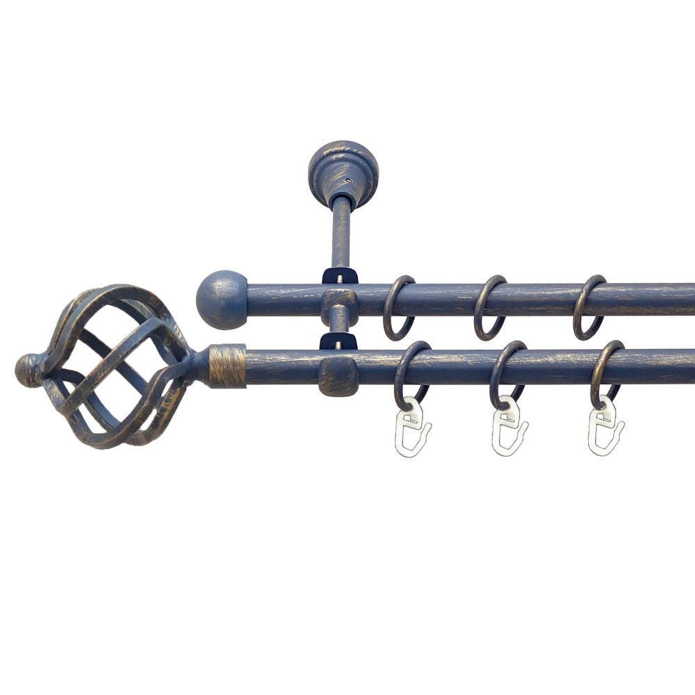 Карниз Orvit Ажур металевий дворядний відкритий Блакить Золота 16\16 мм 300 см (00-00015624) Львов - изображение 1