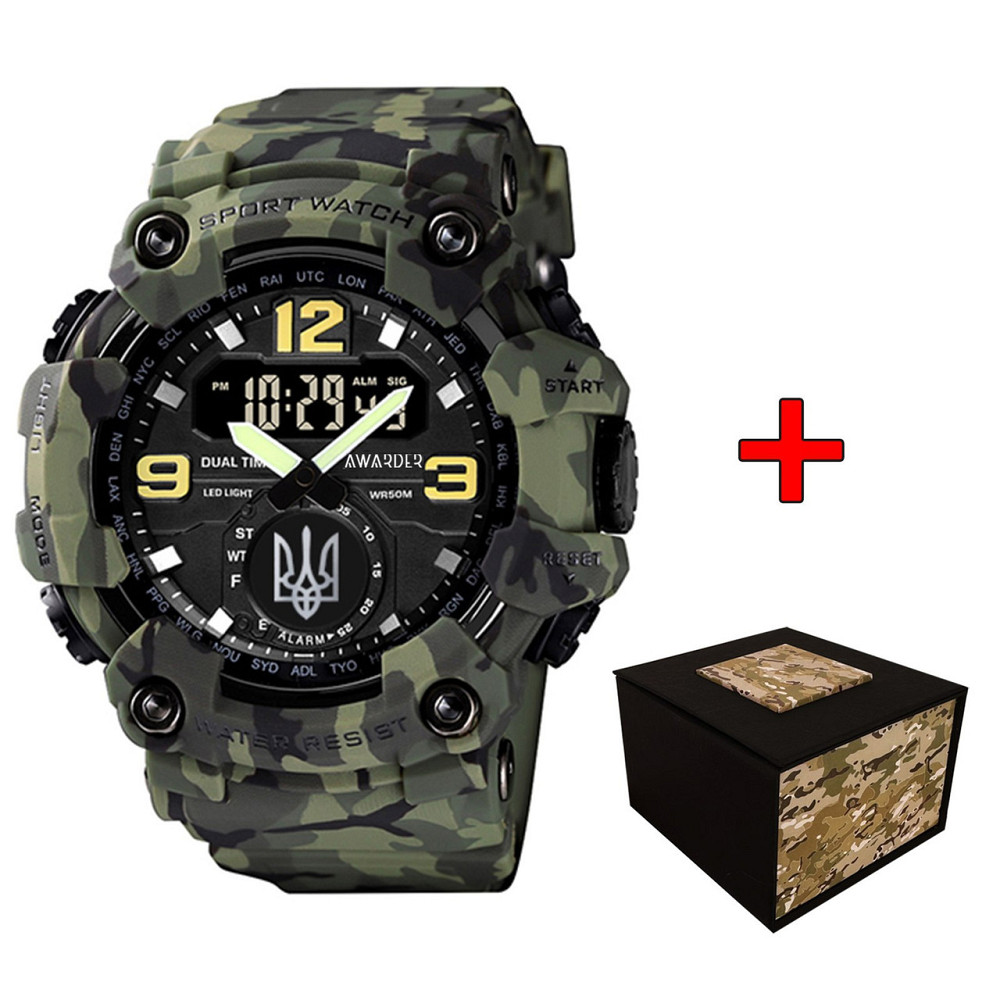 Awarder 004CMGRUASI Тризуб срібло Зелений камуфляж +Коробка SBR Киев - изображение 1