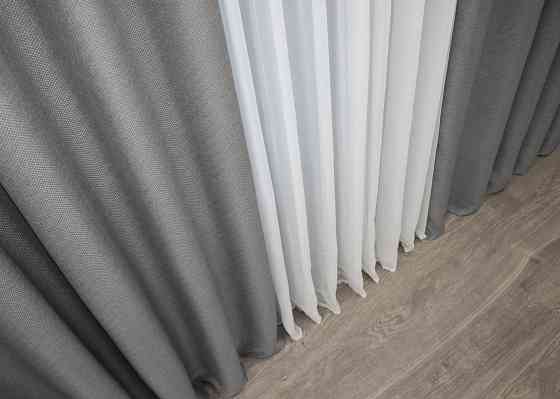 Шторная ткань лен-блэкаут высота 2,8м цвет серый 1797ш Киев