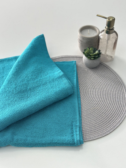 Рушник однотонний Ideal Textile 50х90 см 400 г/м2 бірюзовий (56860990) Чернівці - фото 9