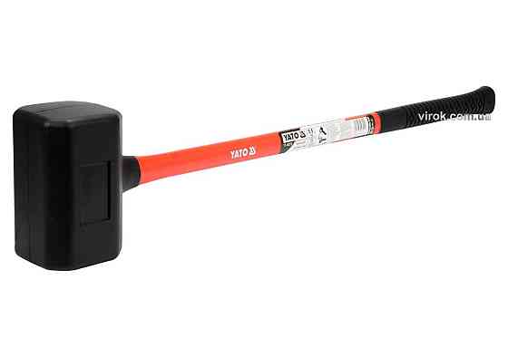 Молоток безінерційний YATO: з гумовим обухом 180х110х110 мм, m=5.5кг скловолоконна ручка l=800мм [2] Одесса