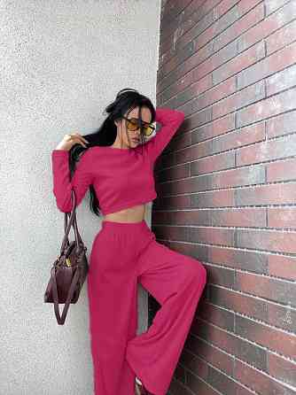 Жіночий костюм штани з лонгслівом Малиновий 46/48 Харків