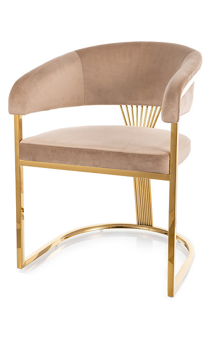 Стілець CROWN VELVET золотий каркас/беж BL.28 Киев - изображение 3