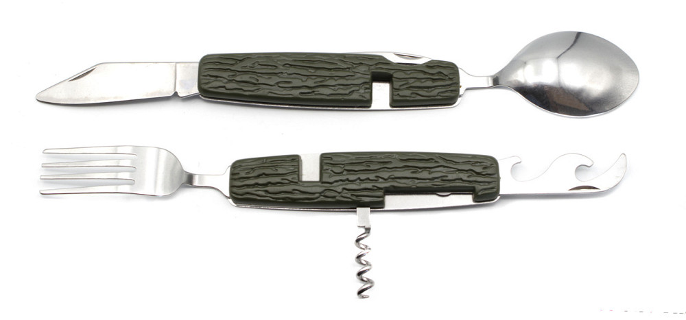 Туристичний столовий прилад зелений 6 в 1 великий Дніпро - фото 3