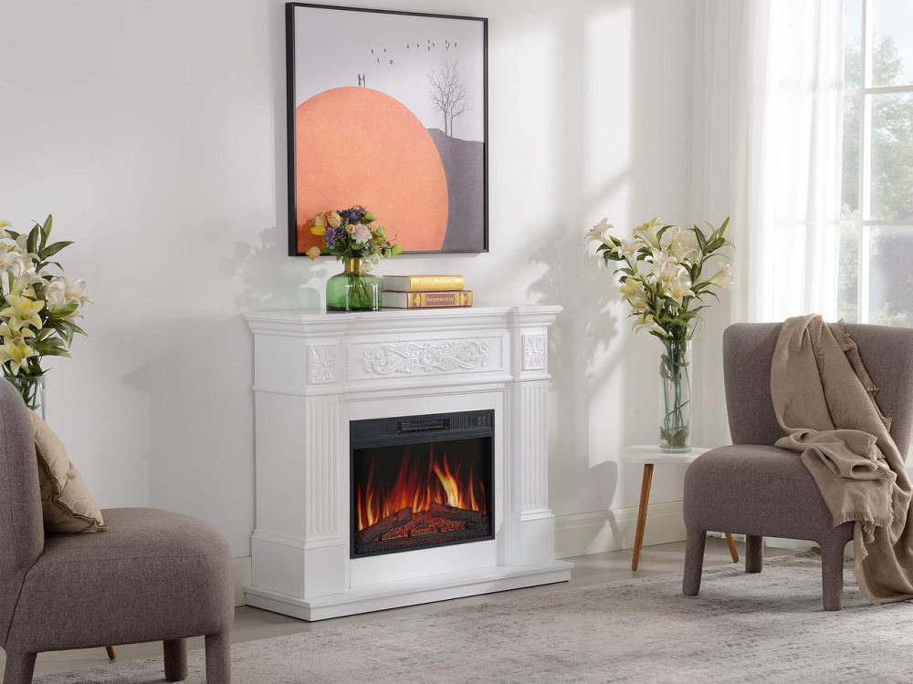 Камінокомплект ArtiFlame Toscana AF23S білий з обігрівом і звуком горіння вогню Львів - фото 9