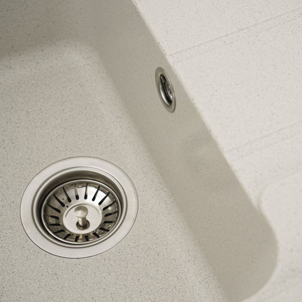 Гранітна мийка для кухні VALESO VERONA 7850 матова Біла в крапку Коломыя - изображение 5