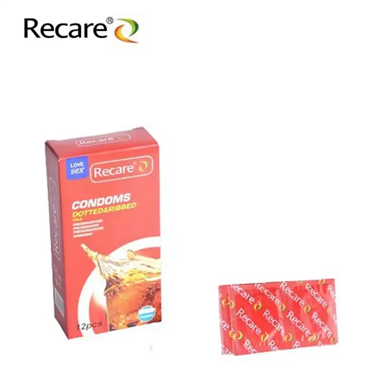 Презервативи Recare Cola Dotted&Ribbed Condoms 12 шт, з пухирцями та ребрами, аромат: Кола Львов - изображение 4