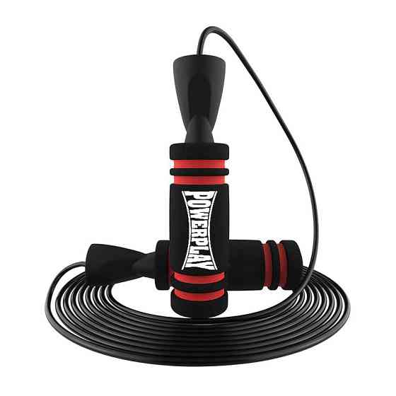 Скакалка швидкісна PowerPlay 4213 Jump Rope Чорно/Червона 3м. Каменское