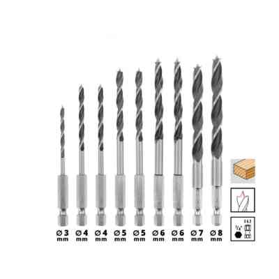 Набір свердл Einhell по дереву 10шт, 3-8мм, кейс (108733) Вінниця