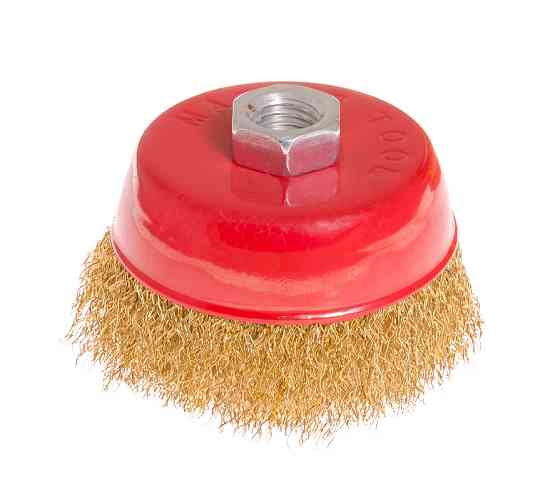 Щітка торцева MASTERTOOL з латунованого рифленого дроту Ø 85 мм М14 19-7108 Коломия