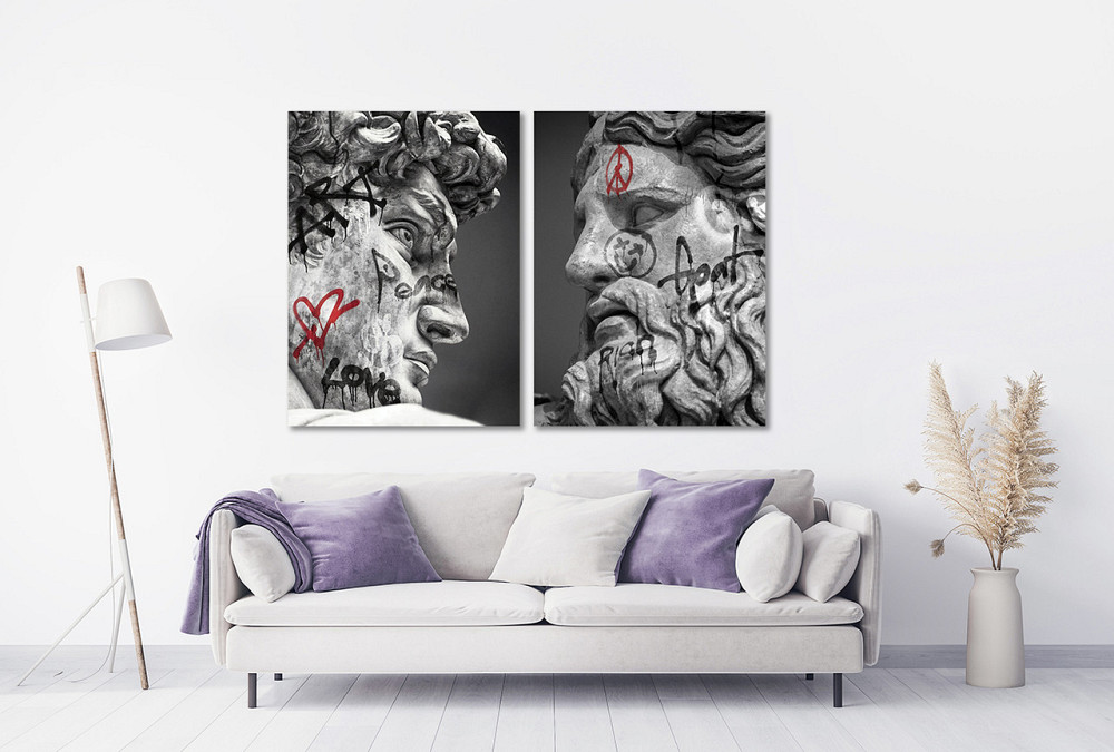 Модульная картина в гостиную / спальню   Статуя Давид та Зевс TLV-2_076 Київ - фото 2