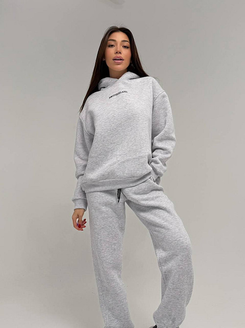 Женский стильный спортивный костюм двойка: худые+ брюки, трехнить Пенье на флисе турция Меланж, 46/48 Одесса - изображение 3