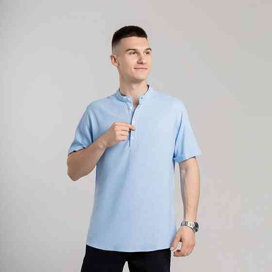 Чоловіча сорочка з коротким рукавом блакитна Pobedov Molodist' Київ