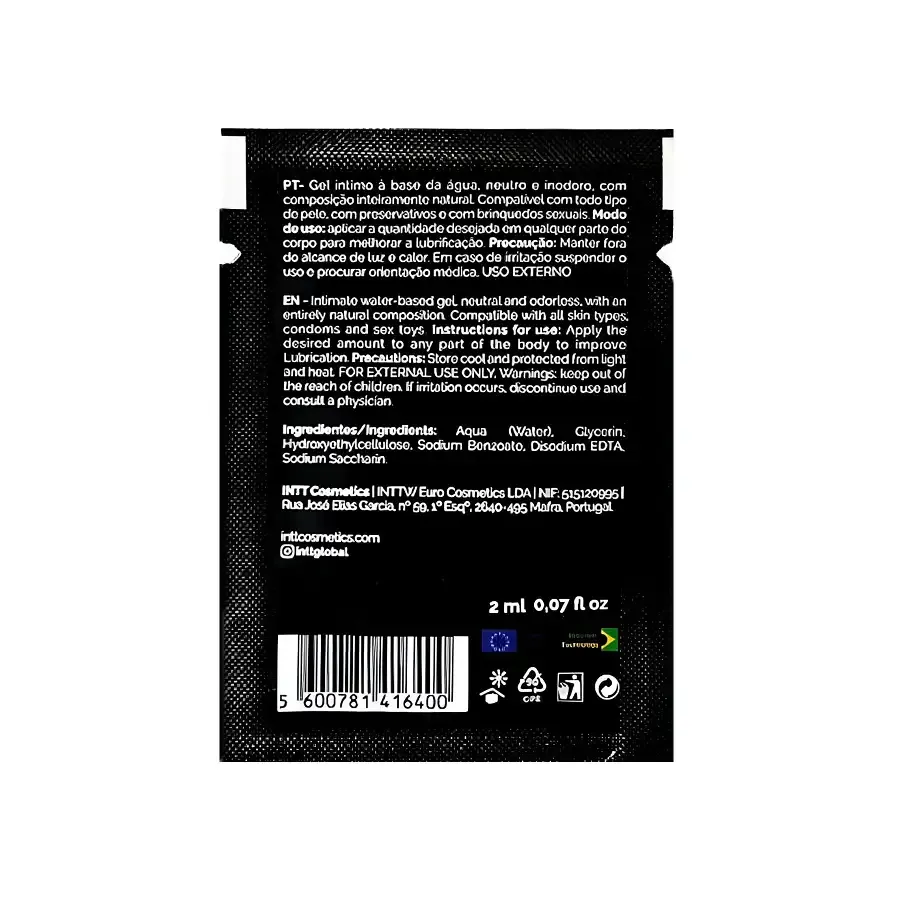 Пробник лубриканта на водной основе Intt My Lube Natural, 2 мл Львов - изображение 2