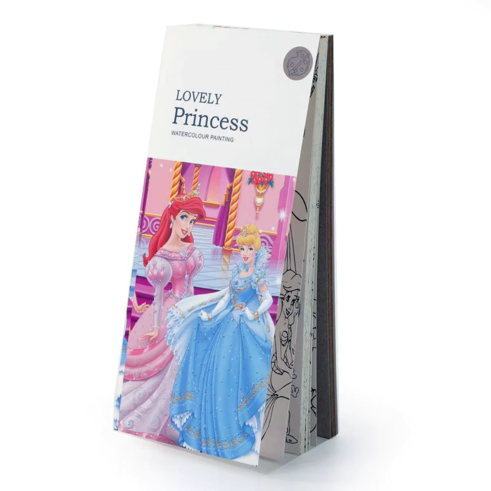 Альбом "Princess" для розфарбовування акварельними фарбами розмальовка з пензликом і фарбами для творчості Кам'янець-Подільський - фото 2