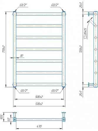Полотенцесушитель водяной Mario Киото 770x530/500 Киев