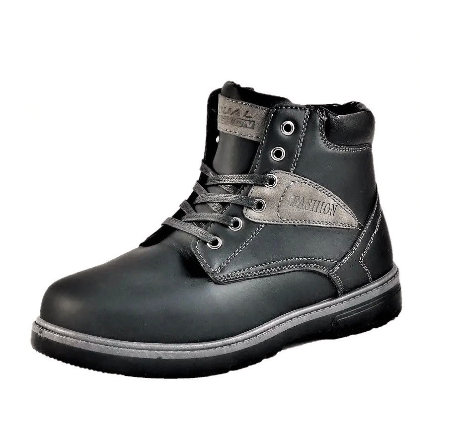 Черевики ЗИМНІ Чоловічі Чорні Кросівки з МЕХОМ на замку з блискавкою (розміри: 42,44) — 204-1 Дніпро - фото 1