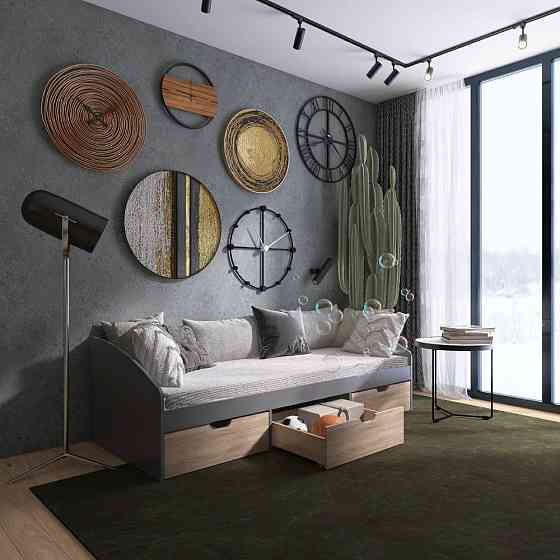 Ящики висувні 3 штуки для ліжка Еверест Комфорт 3 61х55х21 см Дуб сонома (DTM-5733) Львів