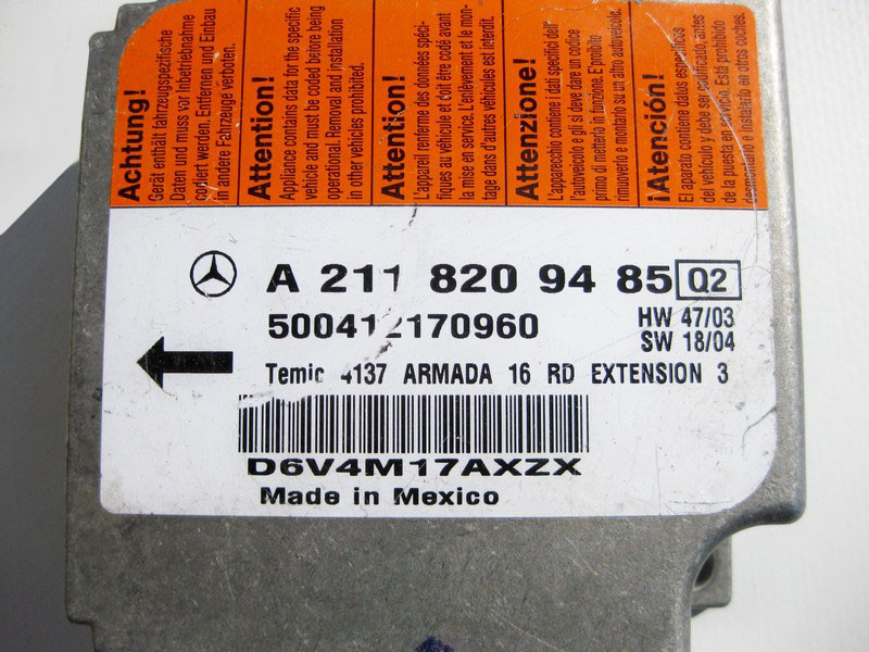 Mercedes-Benz  A2118209485 Блок управління подушок безпеки E-Class W211 CLS C219 Одеса - фото 3