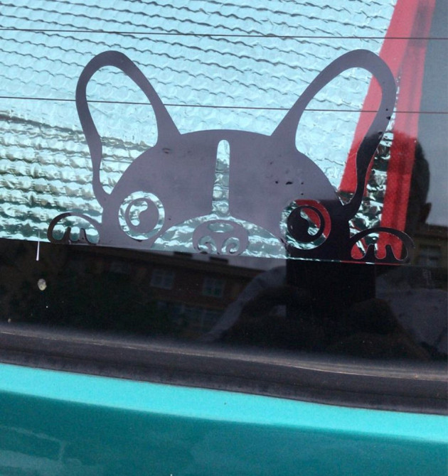 Наклейка на авто Собака Біла світловідбивна Київ - фото 4