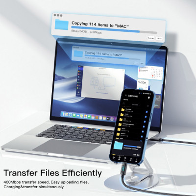 Дата кабель USB-C to Lightning 1.0m 29W LED black Essager (EXCTL-XY01-P) Вінниця - фото 10