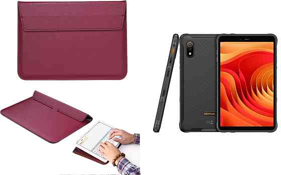 Чехол-конверт VitoCase для Ulefone Armor Pad Lite, с функцией подставки для планшета Черный Бордовый Киев