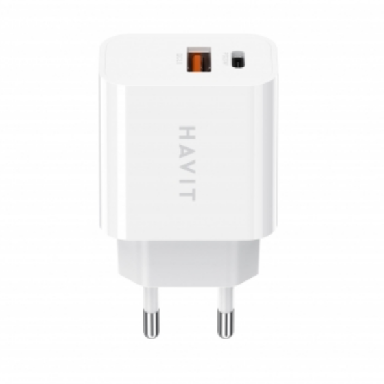 Зарядний пристрій мережевий USB/Type-C QC+PD 20W білий Havit HV-UCP007 Житомир - фото 1