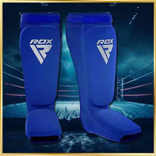 Защита голени и стопы RDX Shin Instep Foam Blue для занятий ММА боевым самбо кикбоксингом синие размер M Киев