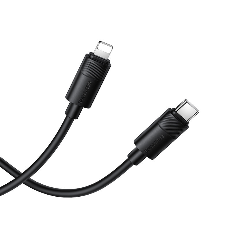 Кабель BOROFONE BX123 Leya PD30W silicone charging data cable iP Black Одеса - фото 3
