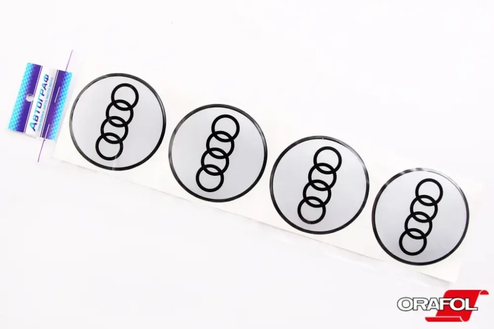 Наклейка на колпак 70мм силикон Audi серебр. Автограф (4 шт.) Винница - изображение 1